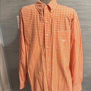 Chaps Men's Orange Gingham Button-Down Shirt